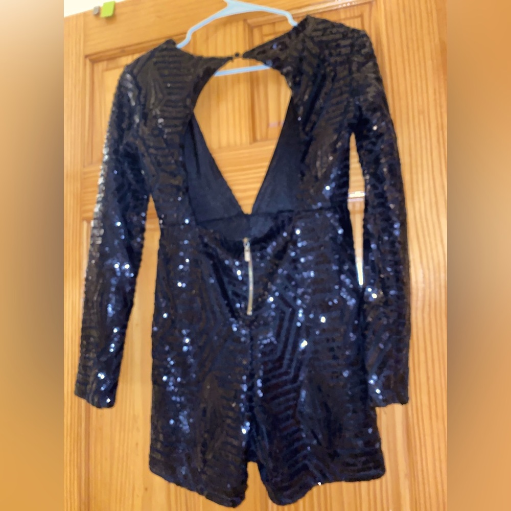 BLACK SEQUIN JUMPSUIT
